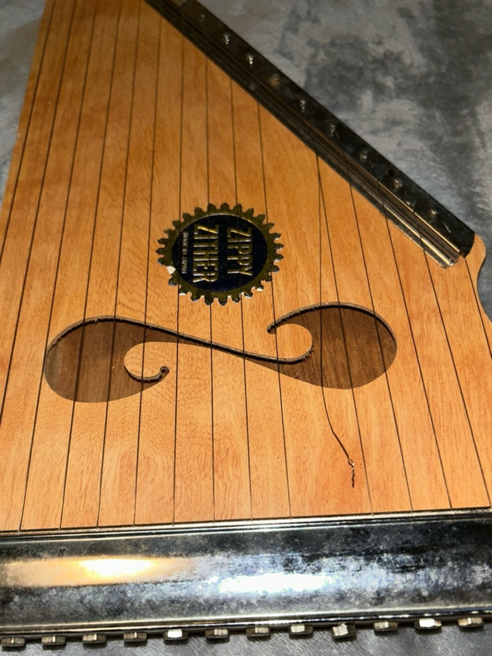 Vintage 1960s Zippy Zither Wooden Instrument - Boxed - 1 String Broken - Picture 4 of 9